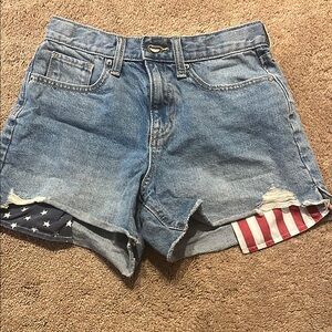 Denim American Flag Women's Shorts